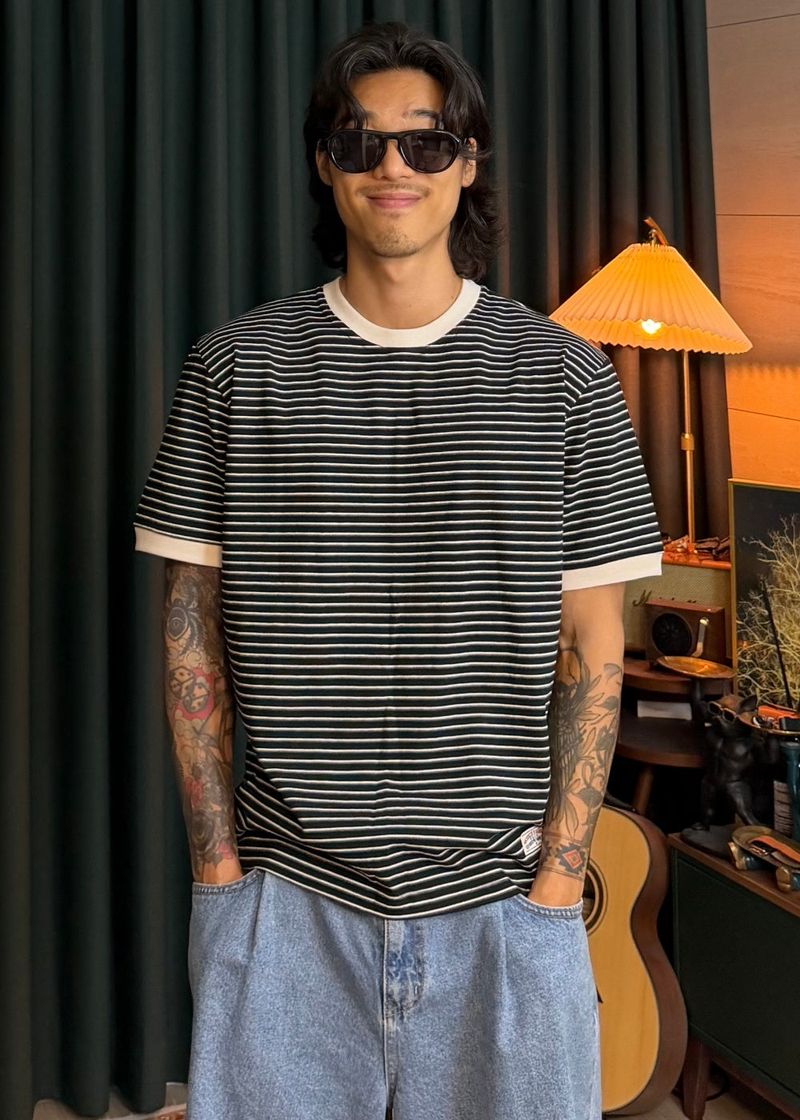 Striped Ringer Short-Sleeve T 3COLOR