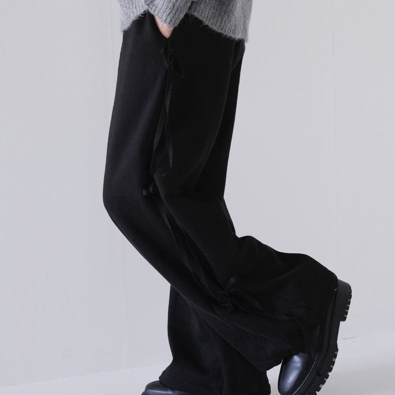 side ribbon sweat pants