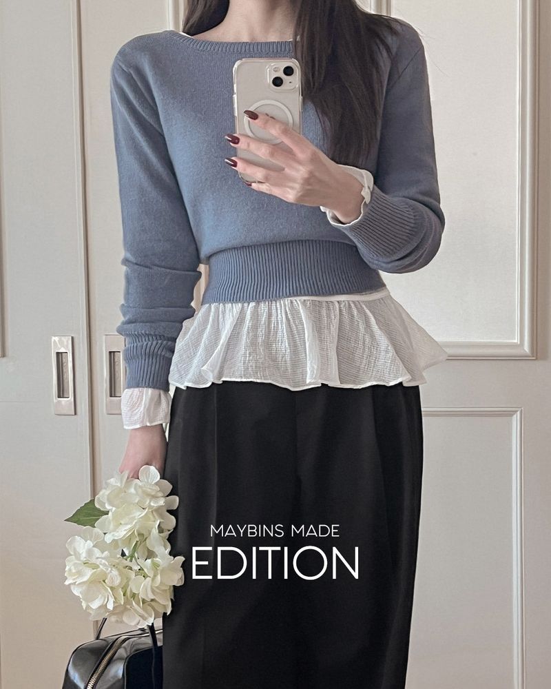 MAYBINS(メイビンス)の「【MADE】Boat neck crop knit(Tops)」