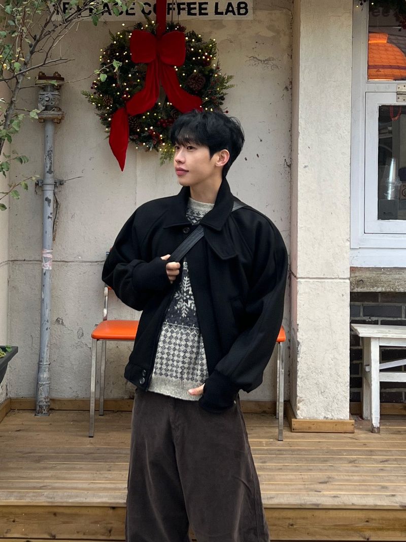 Aki Wool Collar Warmer Winter Blouson (2 Colors)
