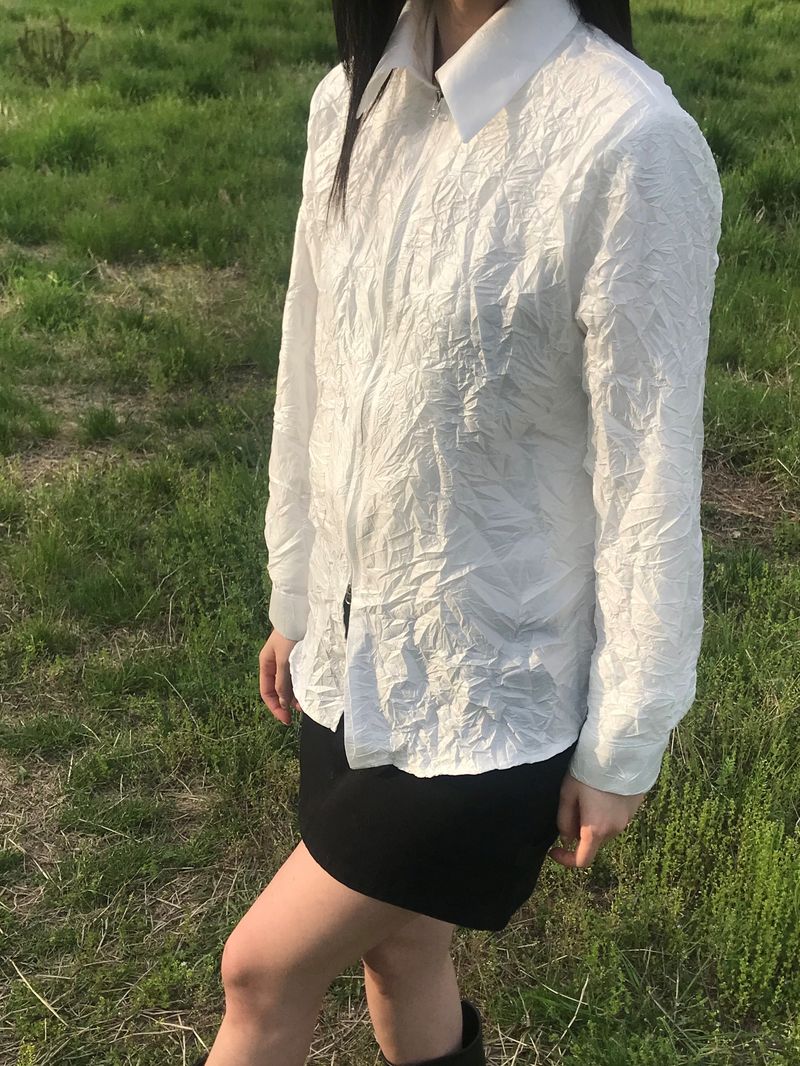 Crumpled 2-way jacket shirt