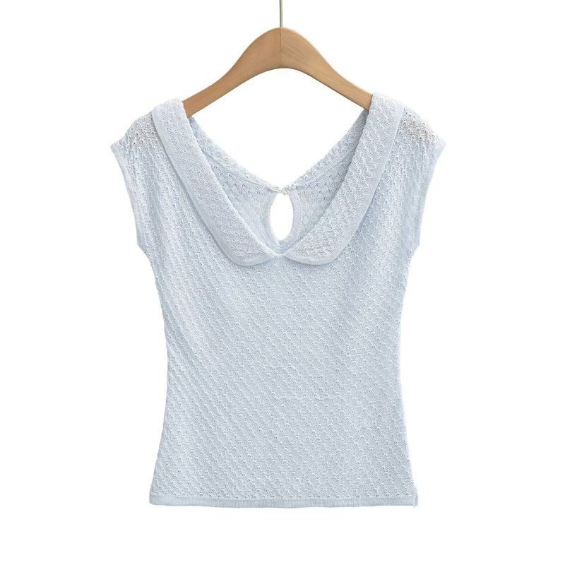 Luelle Eyelet Collar Knit