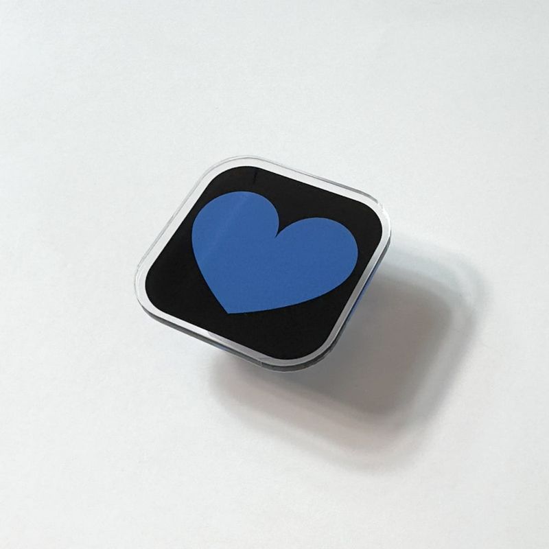 Heart Pattern Blue Acrylic Tok