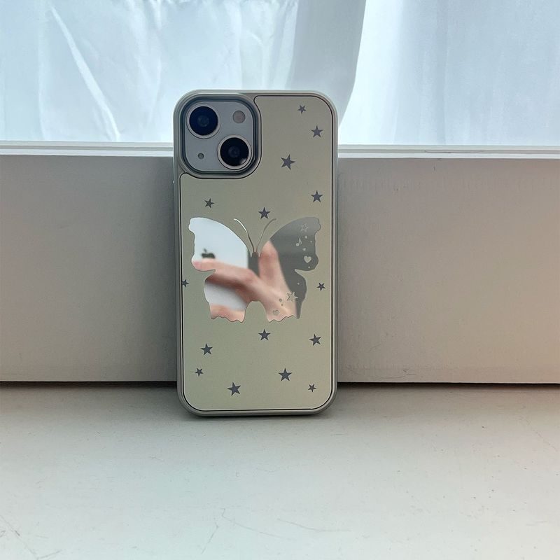 [MADE][Mirror Silver Bumper Case] Butterfly Mirror Case • Yellow