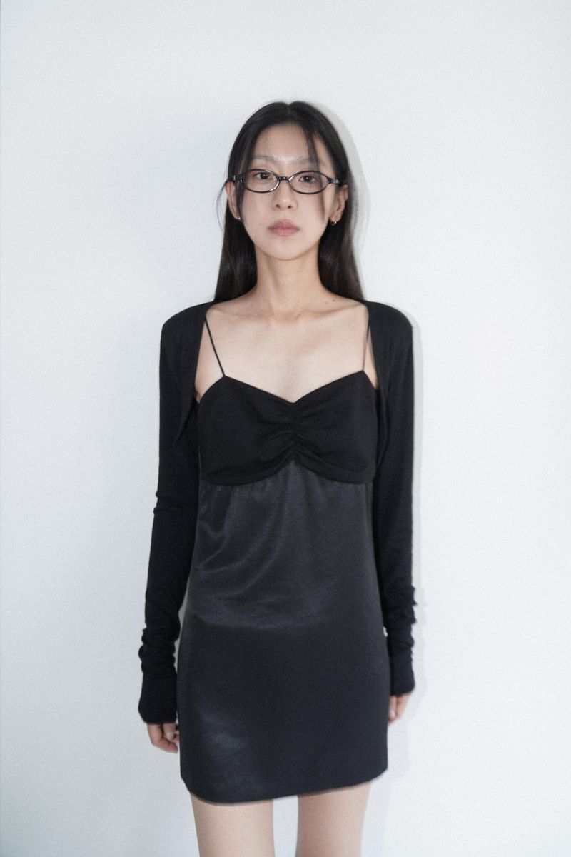 SHIRRING MINI DRESS