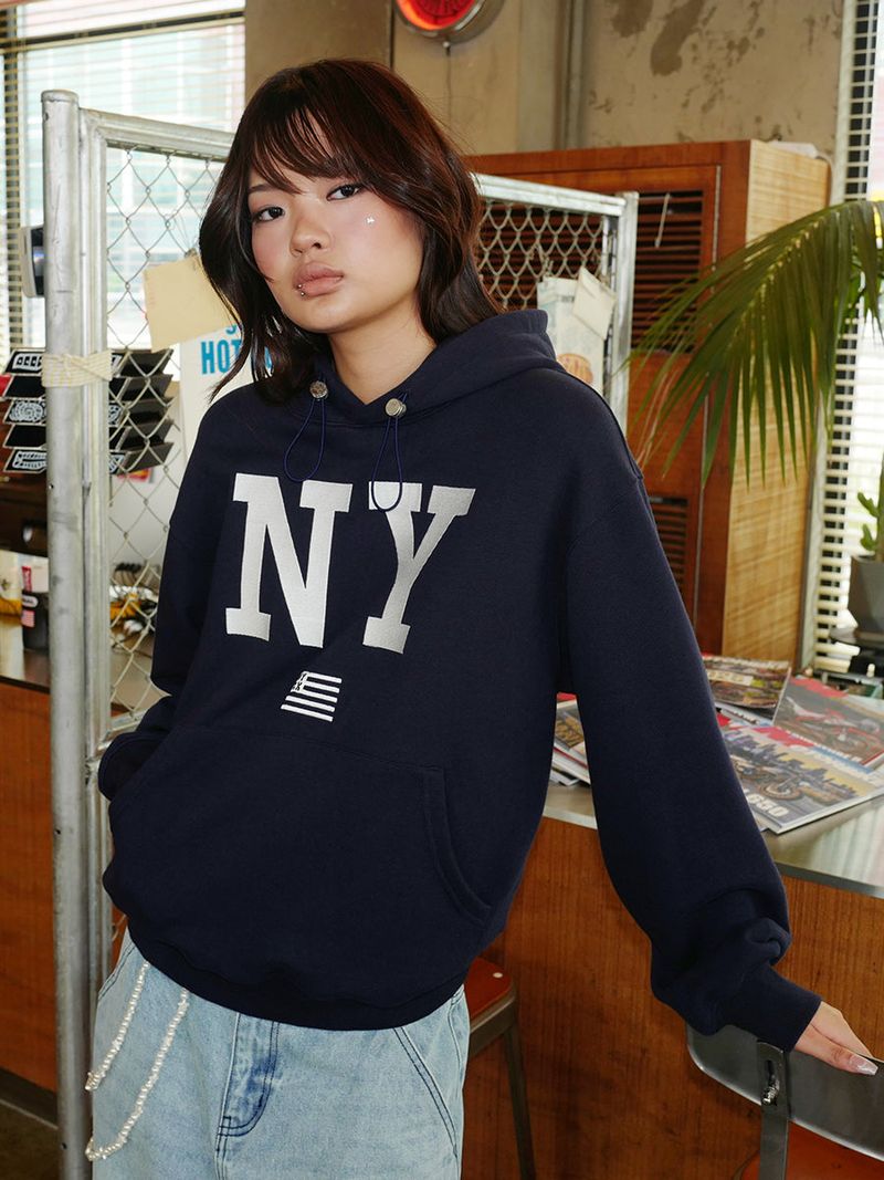 NY FLAG HOODIE NAVY