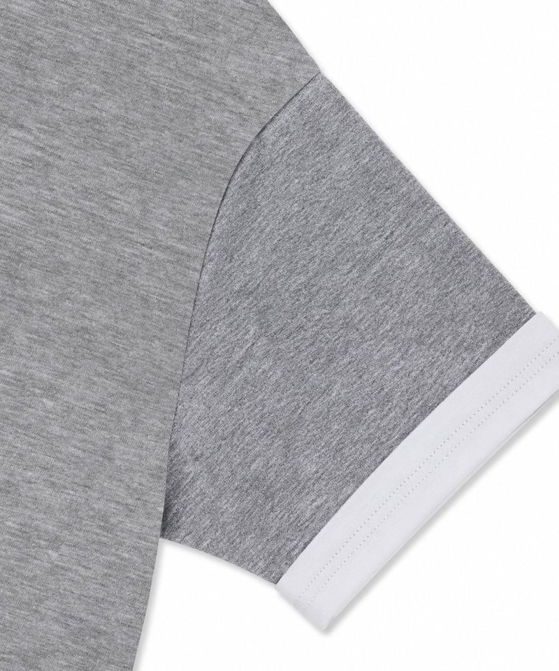 Layered Roll-Up Cropped T-shirt - Gray