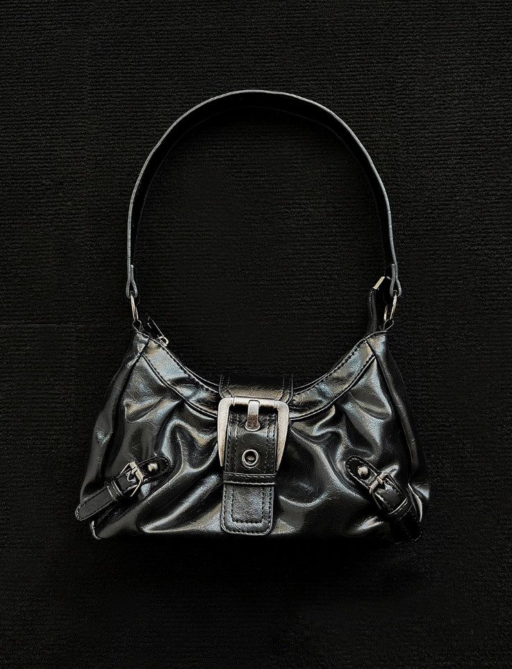 Leather Buckle Motor Bag