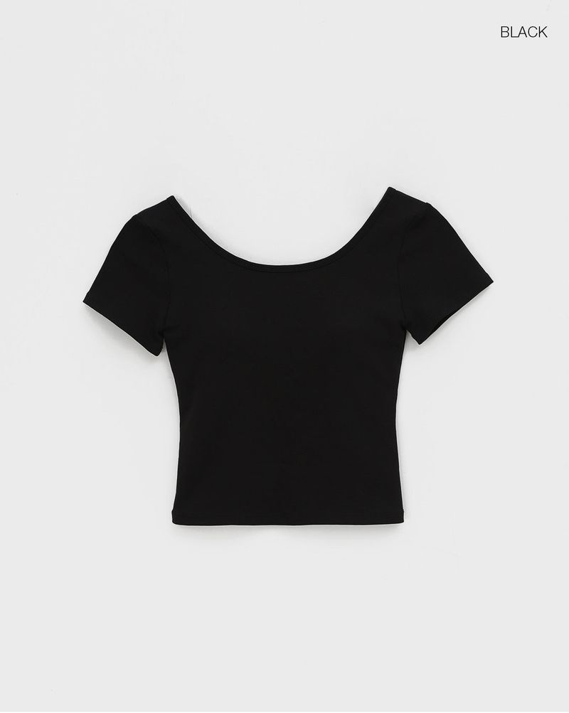[MADE] Easy Backless Short Sleeve T-shirt With Cap