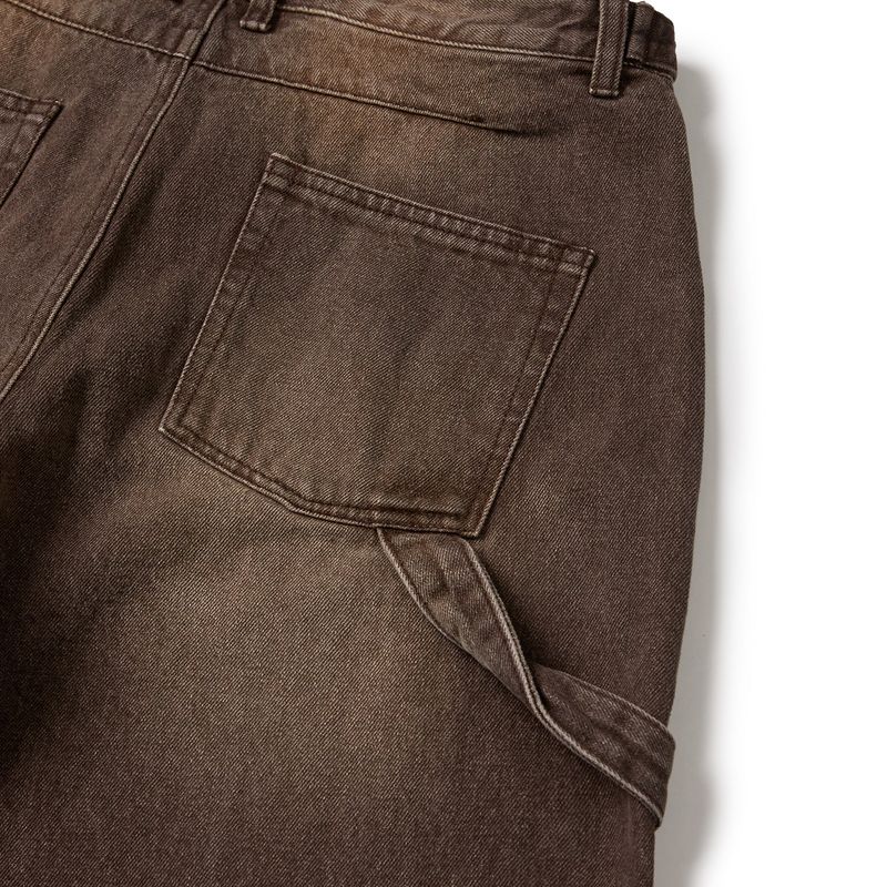 Double knee denim work pants / Brown