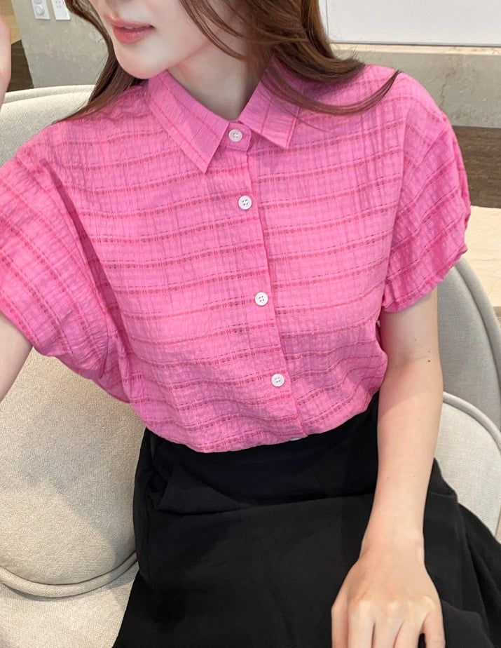 iam mari（アイアム マリ）の「Kusha Collar Balloon Sleeves Seersucker Blouse（Tops）」