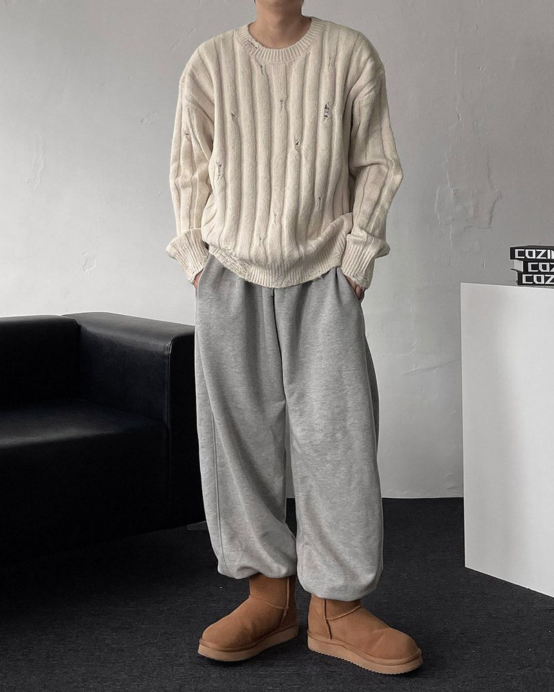MG Wool Blend Damage Knitwear (4 colors)