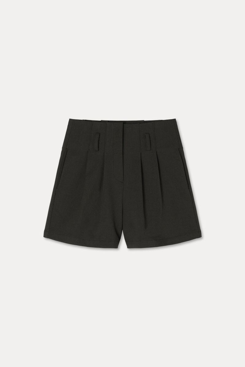 Twill Fintuck Shorts_Brown