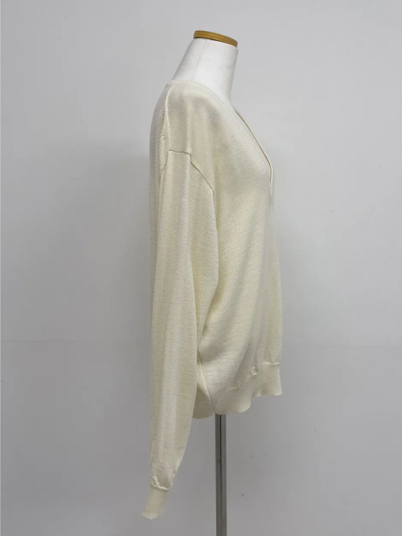 [wool50%] Danny Deep V-Neck Over Fit Knit