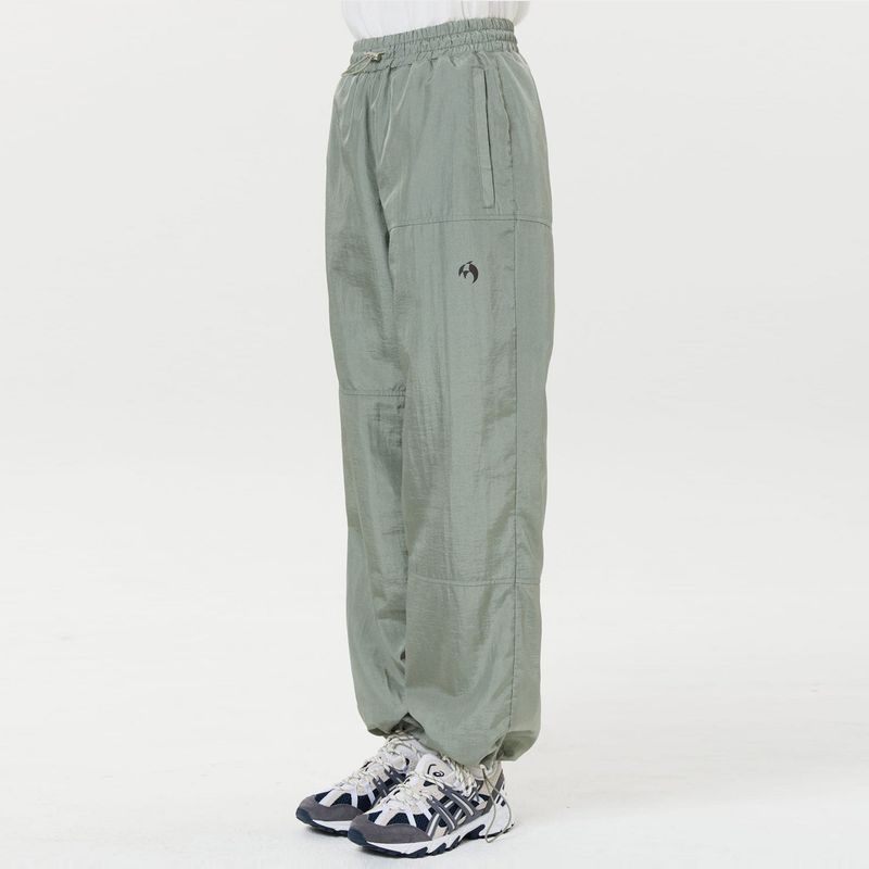 Nylon wide track pants