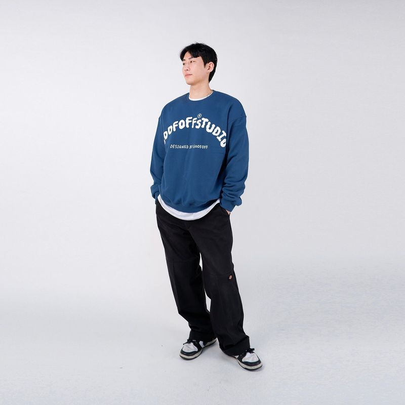 GOOFOFF LOGO SWEAT SHIRT - ( Deep blue )