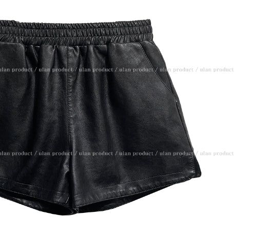 Lulu Banding Leather Shorts