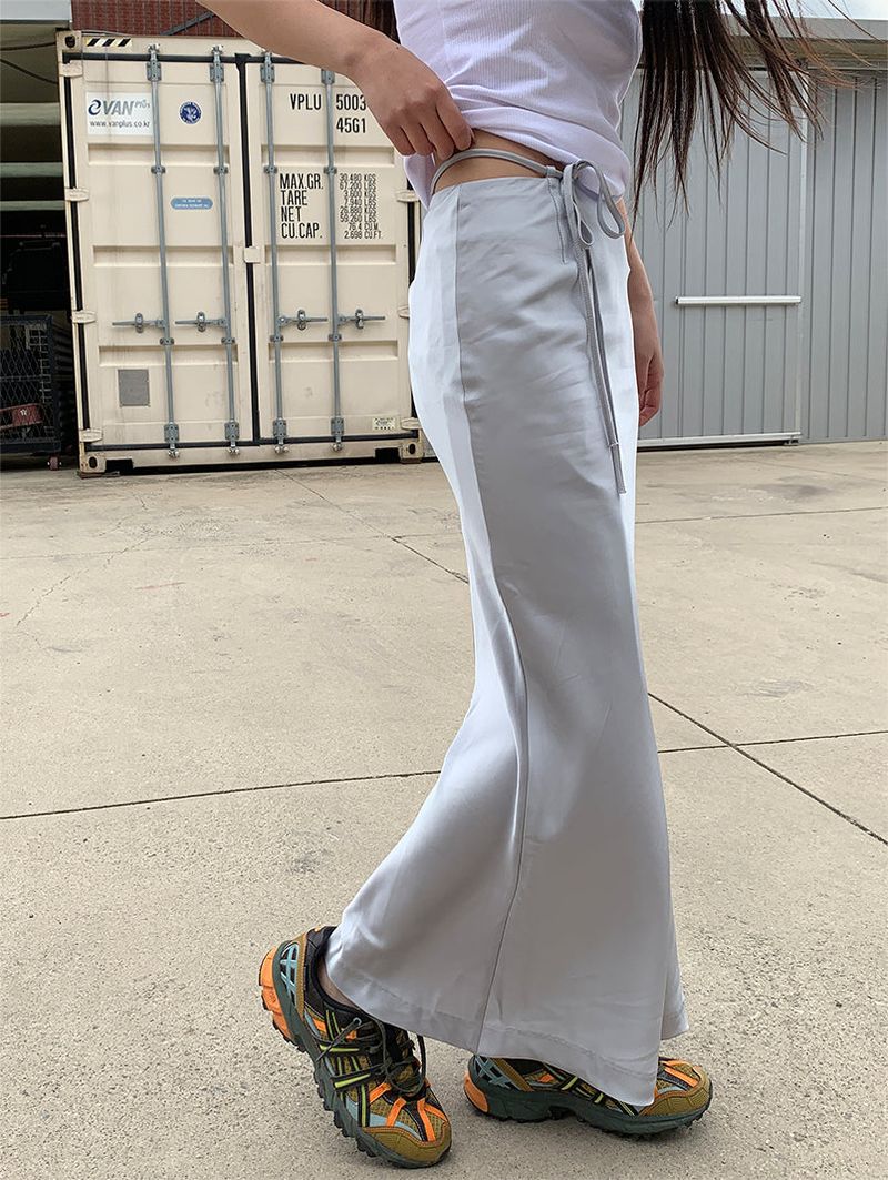 SATIN STRAP MAXI SKIRT (2COLOR)