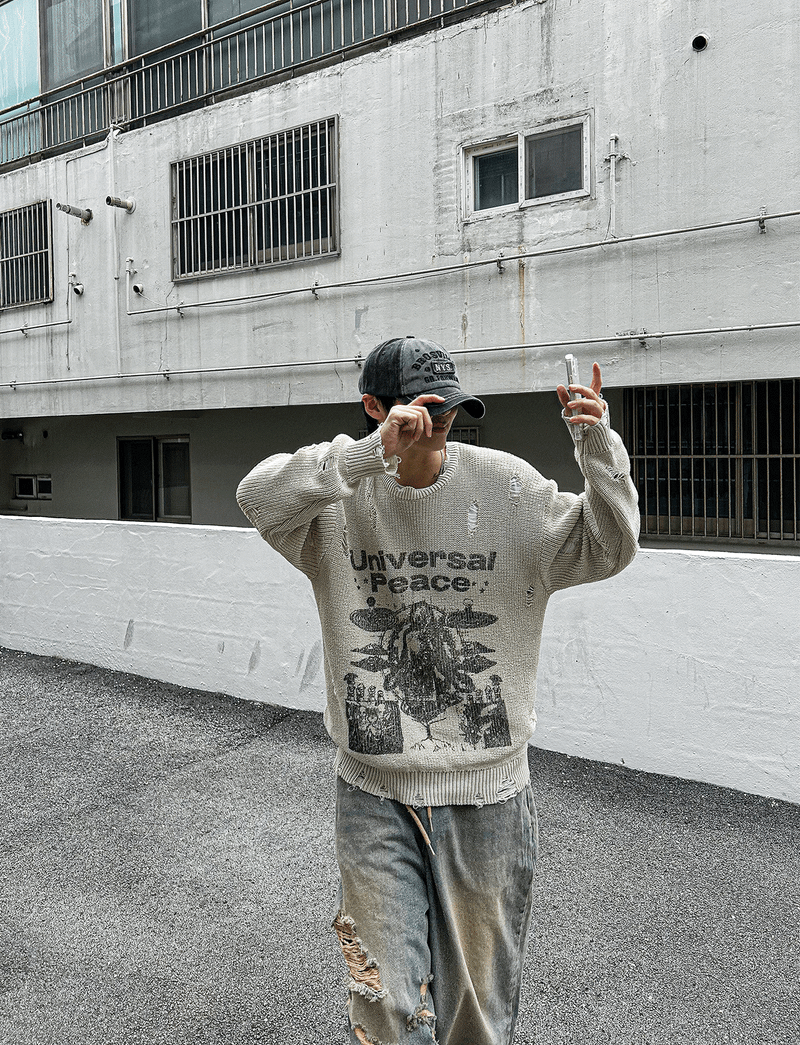vintage washing butter denim pants