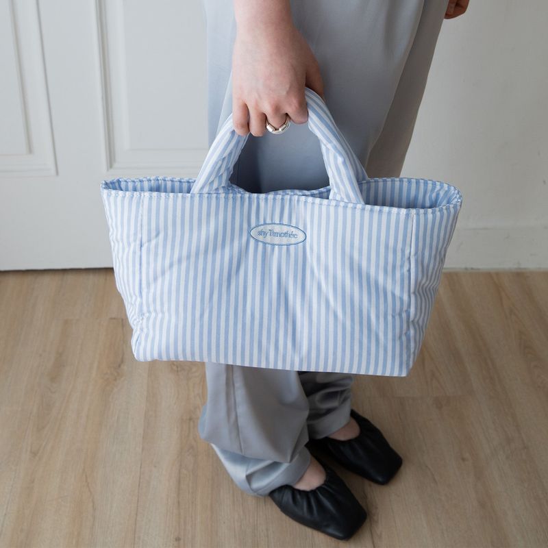 stripe padded bag - blue