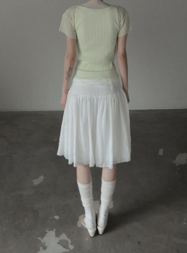 Fiel Knot Flare Midi Skirt