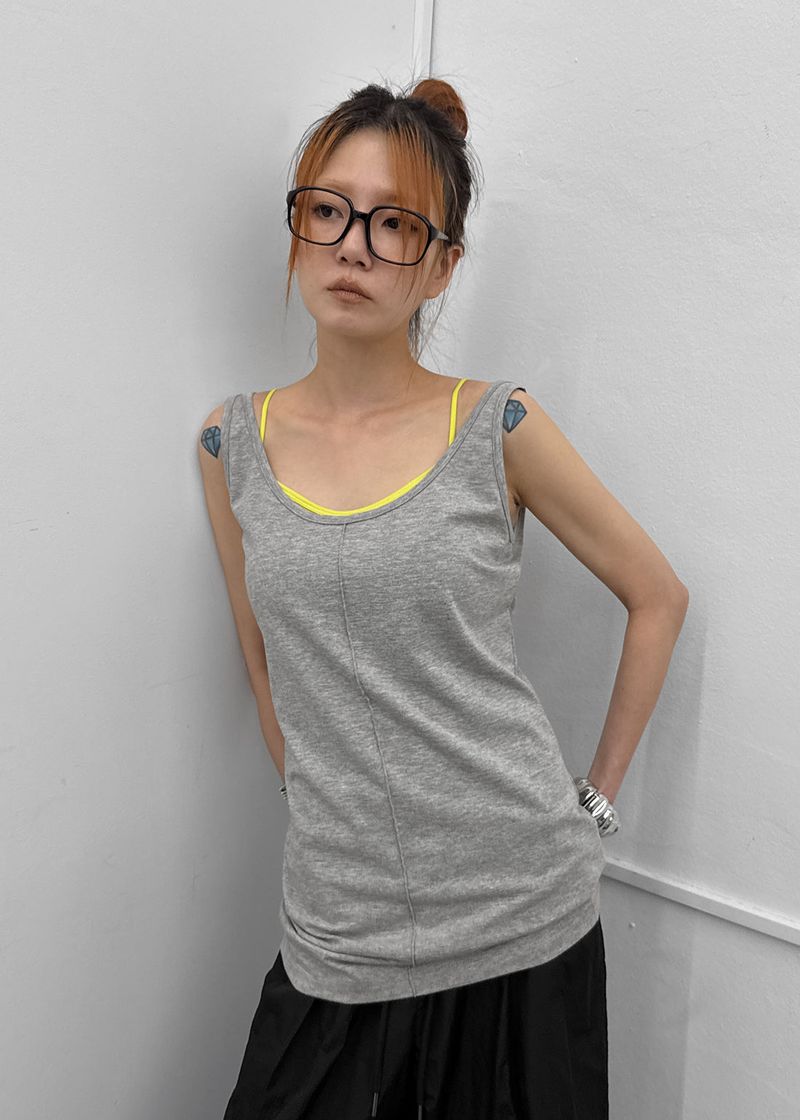 [MADE] Neko Pintuck Long Sleeveless Top