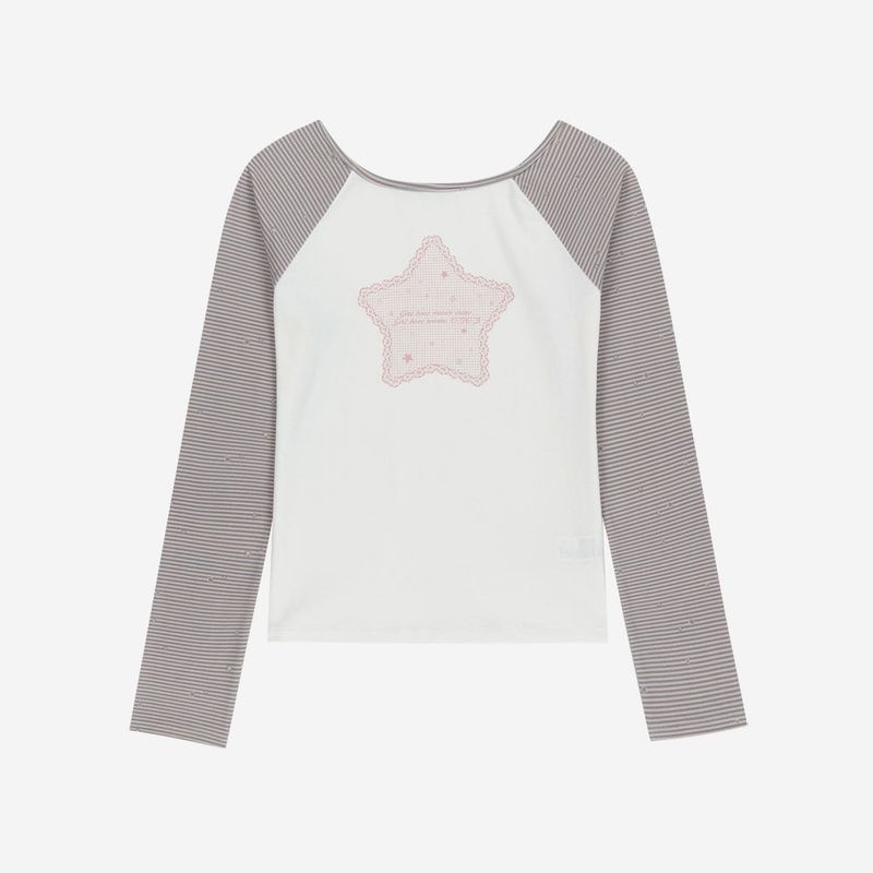 Stripe Raglan Long Sleeve / Pink