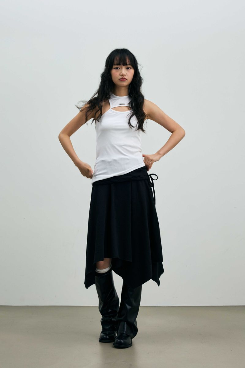 SILENT MIRAGE SWEAT SKIRT / BLACK