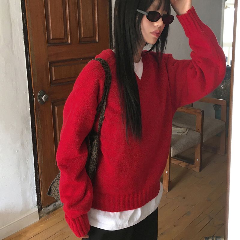 WONDER WONDER（ワンダーワンダー）の「【7色🧶】錦秋Vネックニット（トップス）」