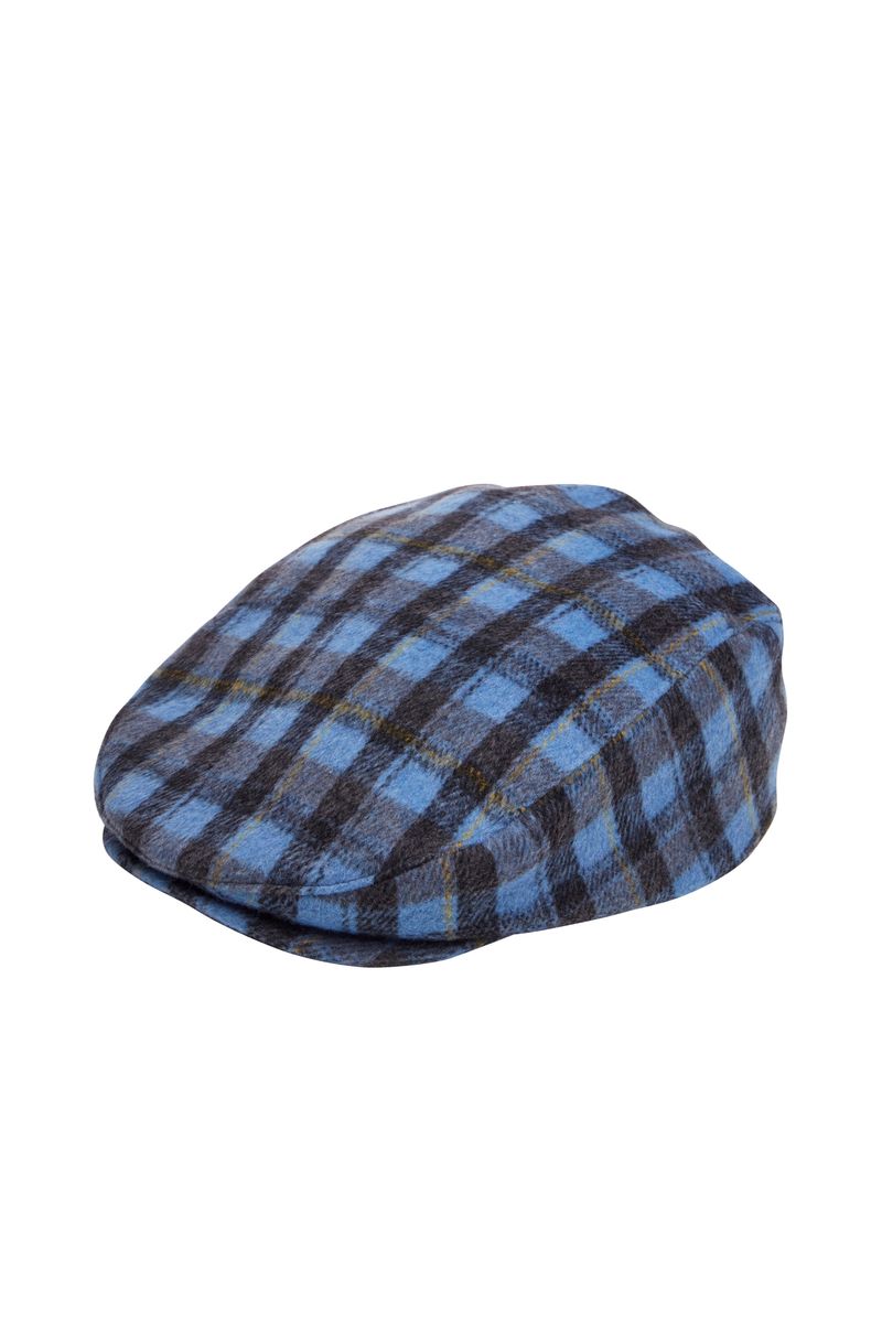 CHECK HUNTING CAP / BLUE