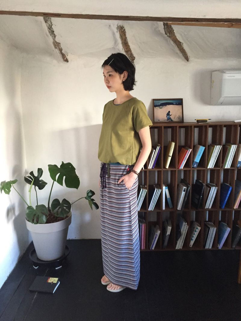 YWD STRIPE SKIRT (2color)