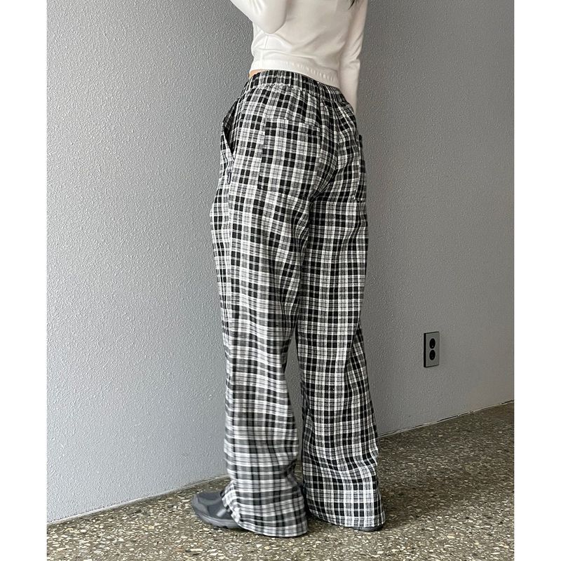 WIDE CHECK BANDING PANTS