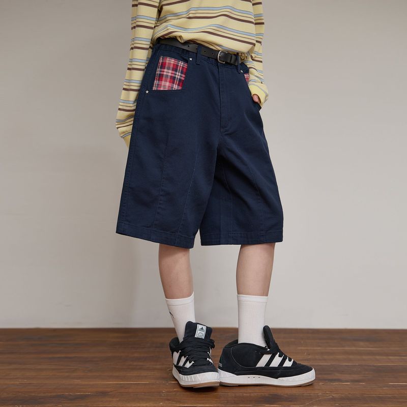 Check Applique Half Pants