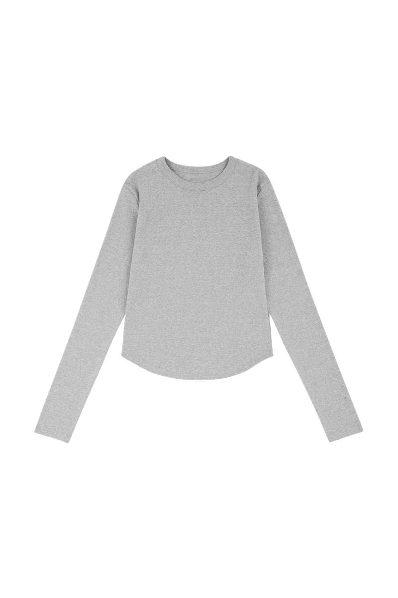 C 90SラインベーシックロングスリーブTシャツ_グレー