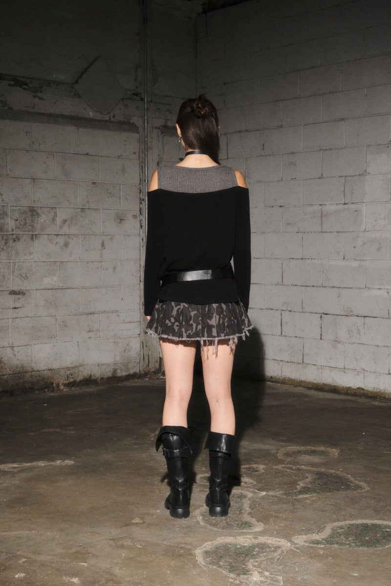 camo mini skirt (dark grey)