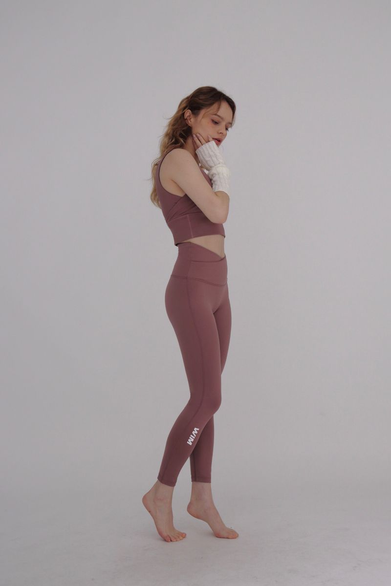 DOUBLELAP LEGGINGS- mauve pink