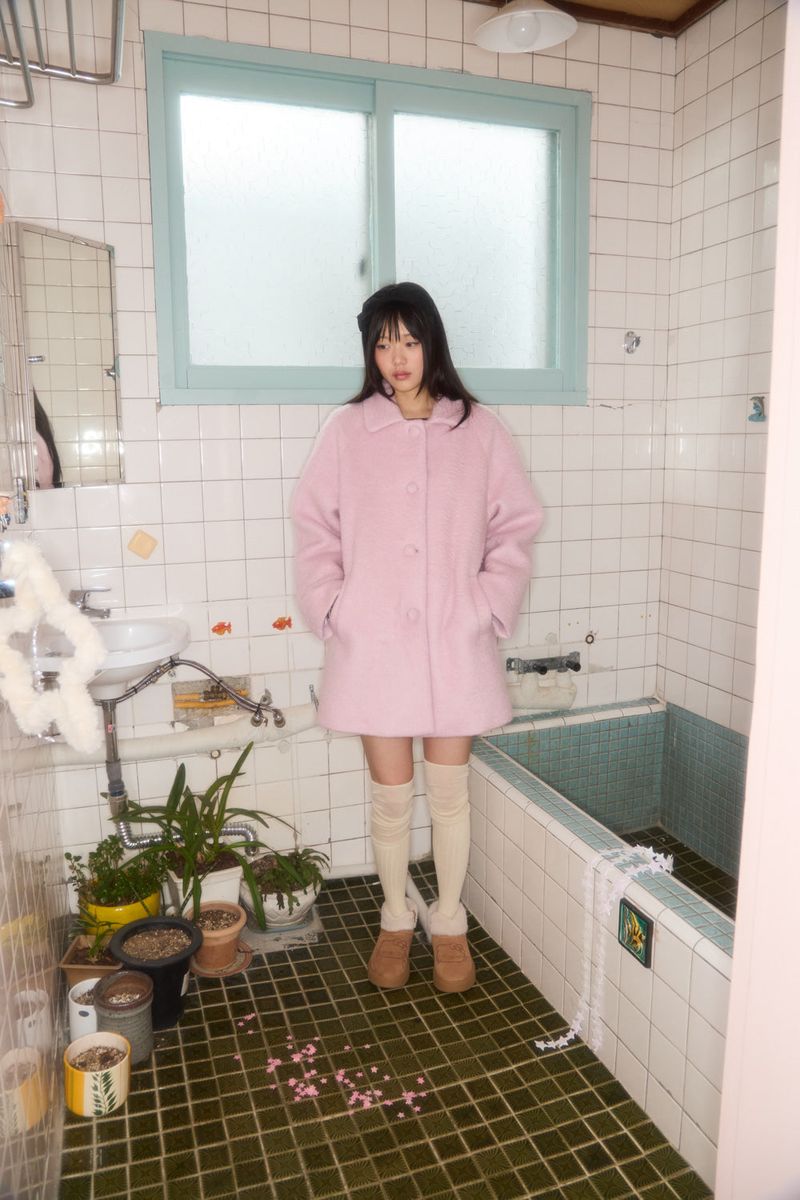 SHAKIRI（シャキリ）の「BUBBLE WOOL HALF COAT (PINK)（Jackets/Outerwear）」
