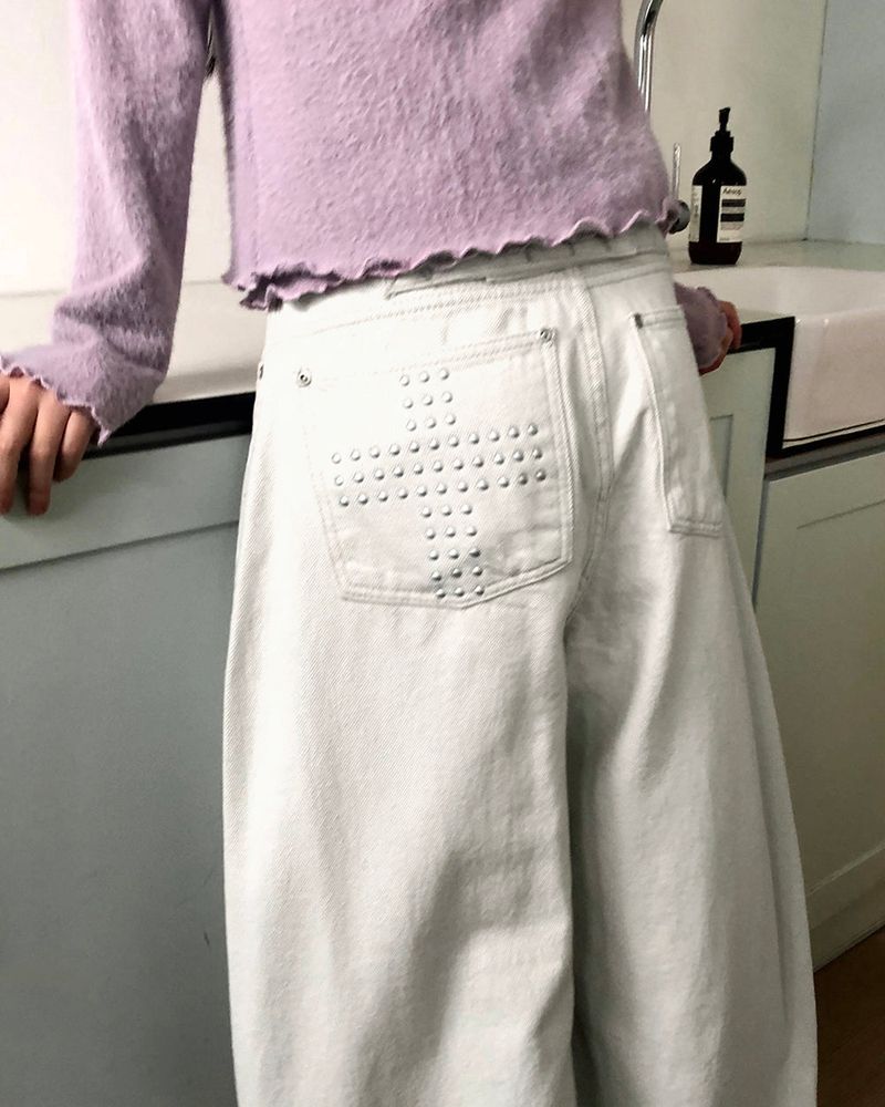 Kumin cross stud balloon wide pants