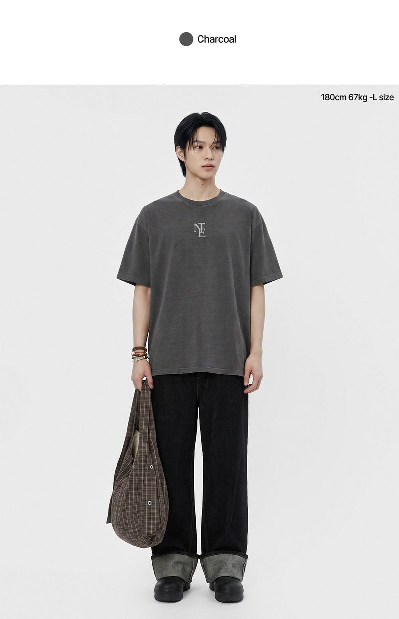 NTE monogram pigment-dyed short-sleeve t-shirt (3color)
