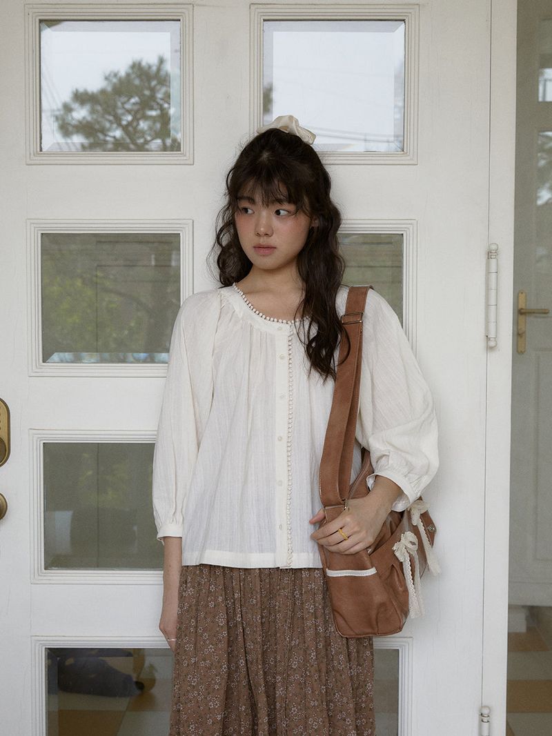 Ribbon duffel bag_caramel brown