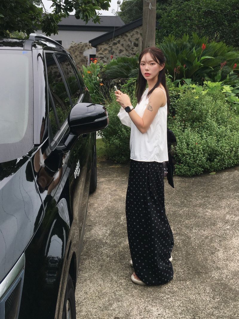 Polka Dot Wide Balloon Pants (2c)