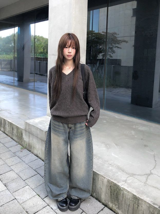 Withy Cable Loose Fit Long Sleeve Knit