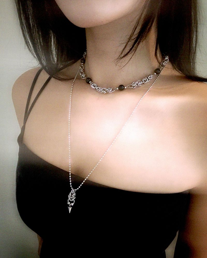  Spike Chainmail Necklace