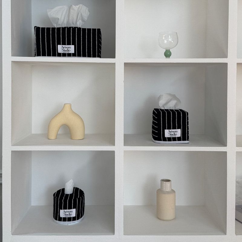 Tissue cover S_terry blackwhite