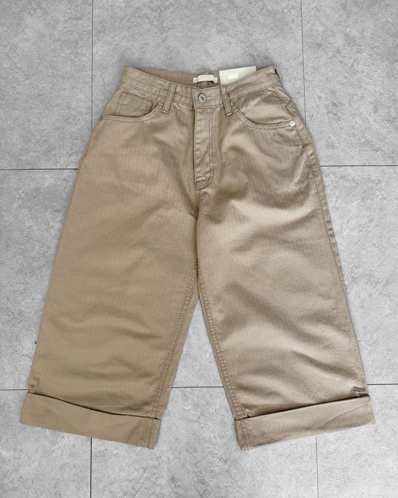 HERRINGBONE ROLL-UP BUCKLE PANTS