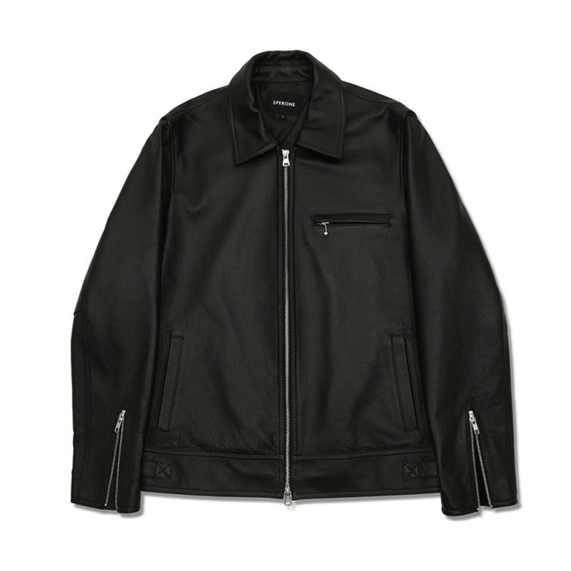 牛革シングルライダースジャケット