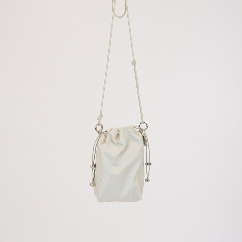Glazed mini bag - BLACK / IVORY