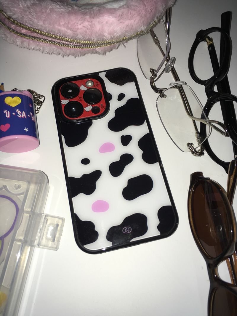 milk cow pattern epoxy phone case