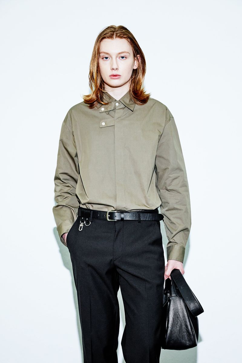 Collar Strap Shirt brown khaki