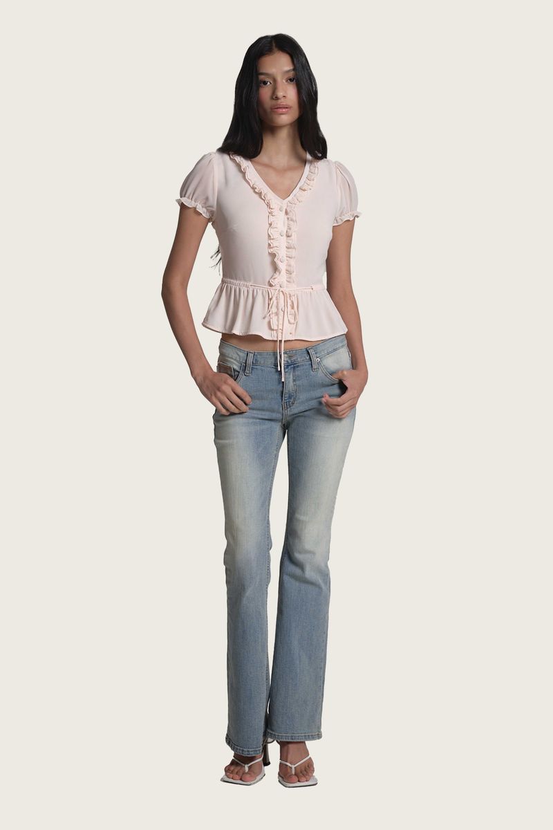 Kleesier（クリーシーア）の「Afternoon Tea Ribbon Frill Top, Pink（Tops）」
